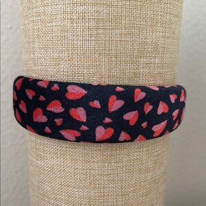 Heart Patterned Black Headband Ann Taylor